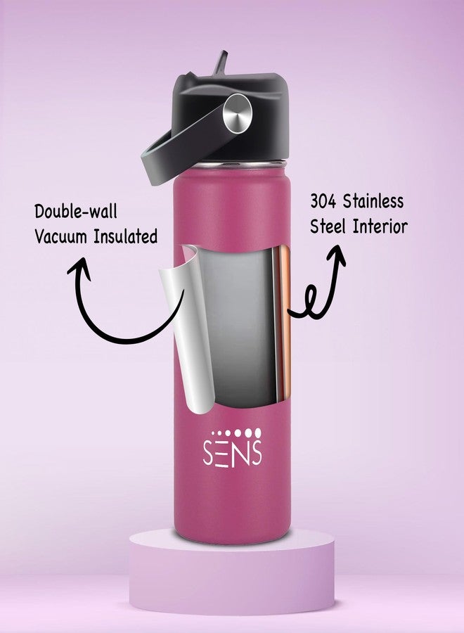 SENS Hydra Metallic Stainless Steel Sipper 500ml Water Bottle Hot or Cold up to 24 Hours | Leak Proof, BPA Free, Eco-Friendly | Travel | Office | Home | Purple - Image 2